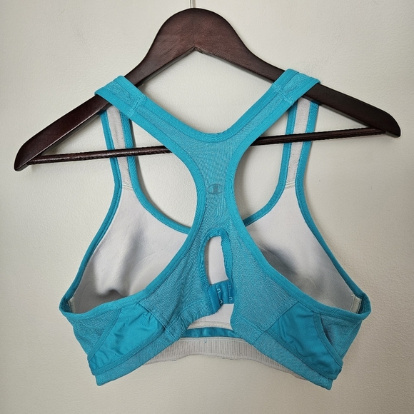 Champion Blue Sports Bra Athletic Athleisure Neutral 360 Max Support Racerback - Picture 5 of 13